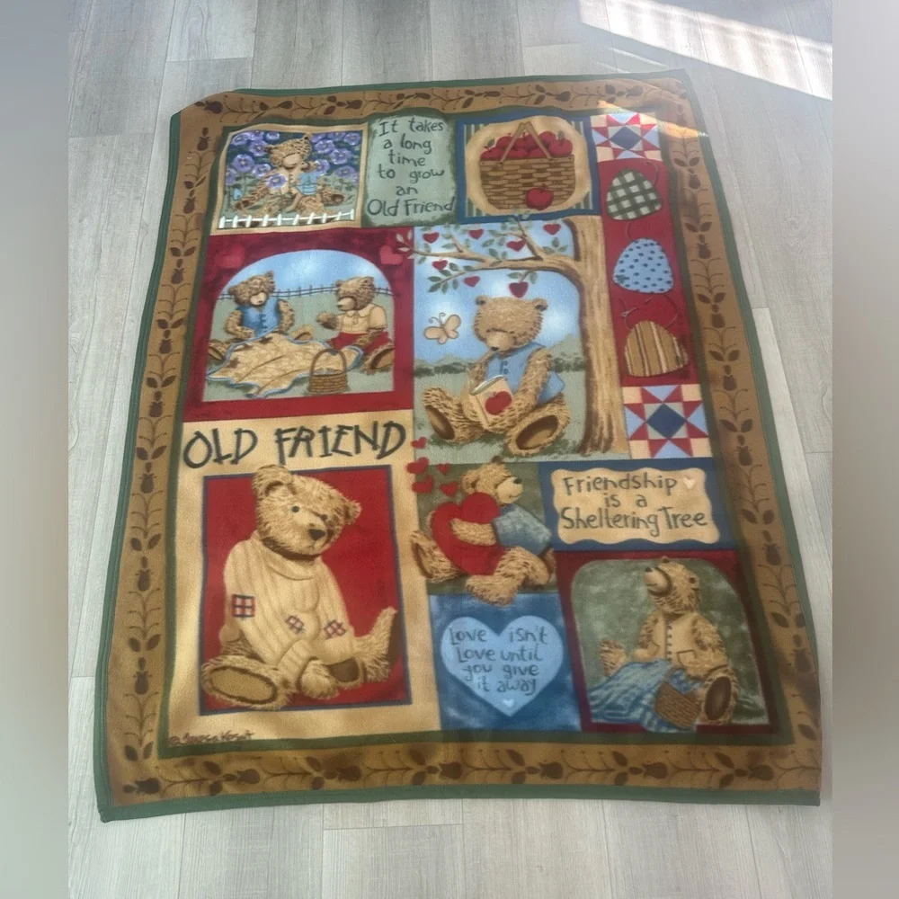 By Collections ETC Throw Blanket Plush Bears Size 51